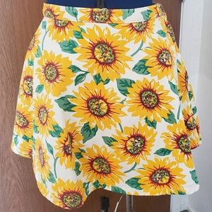 American Apparel Denim Sunflower Circle Mini Skirt